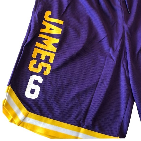 NBA Lakers LaBron James Basketball Short Purple XL & Large NWT - Picture 11 of 12